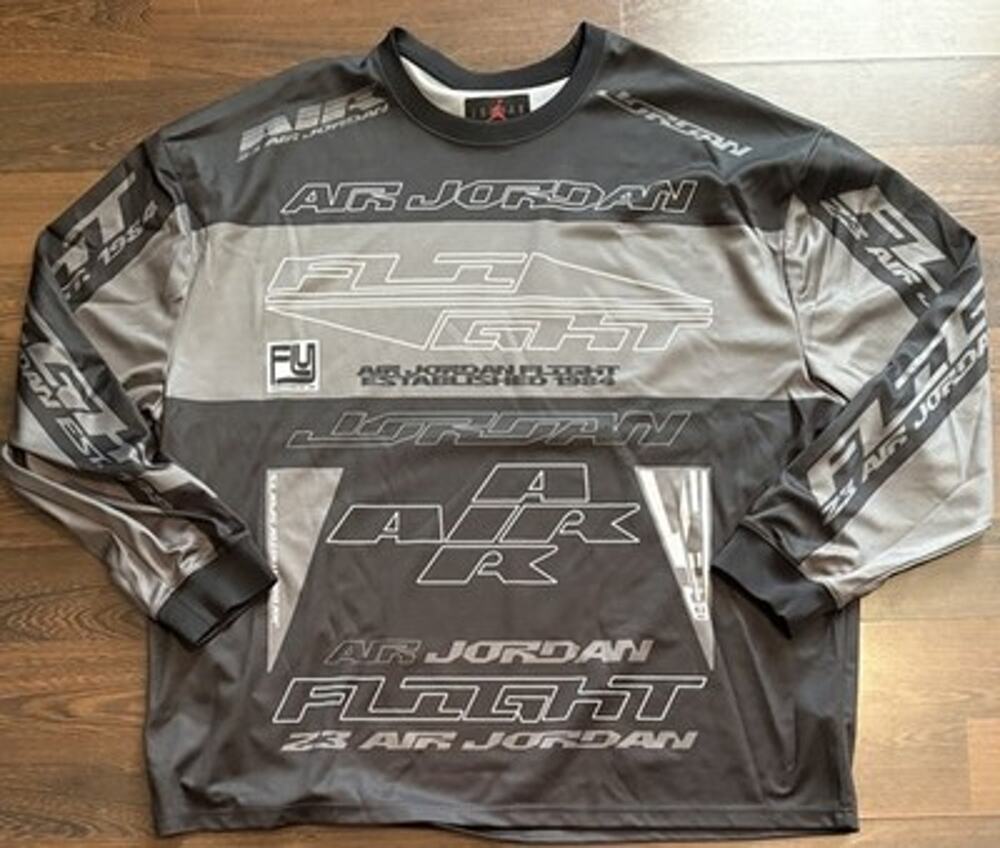 Jordan MVP Graphic Long-Sleeve Moto Shirt Black Grey 2XL